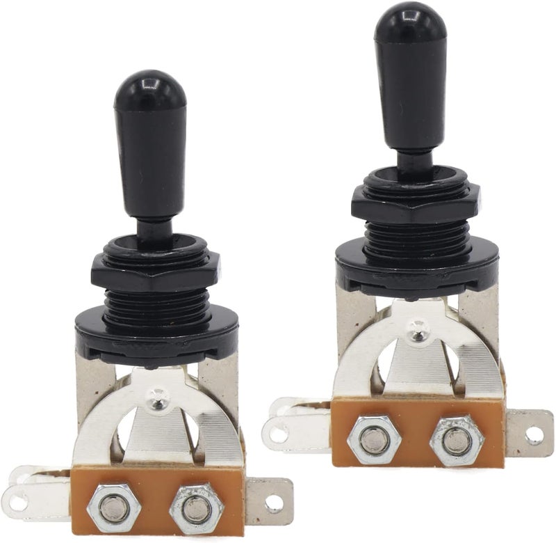 Cheerock 2pcs Electric Guitar 3 Way Toggle Switch, Guitar Pickup Switch, Guitar Selector Switch, Electric Guitar 3 Way Toggle Selector Switch for Les Paul Guitar, Guitar Accessories - Image 3
